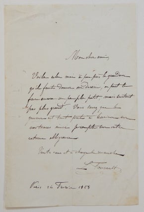 Item #287442 Autograph Letter Signed. Leon FOUCAULT