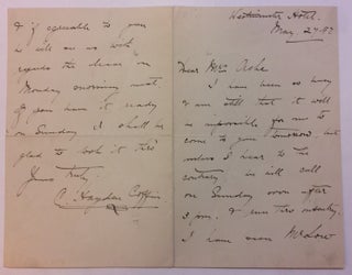 Item #287595 Autograph Letter Signed. C. Hayden COFFIN