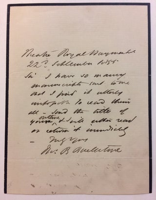Item #287596 Autograph Letter Signed. John Baldwin BUCKSTONE