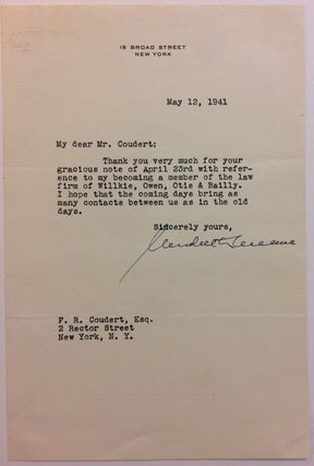 Item #287795 Typed Letter Signed. Wendell WILLKIE