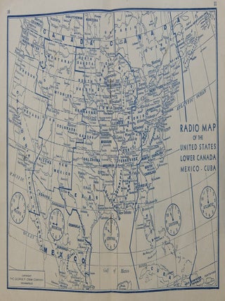 Item #288137 Radio Map of the United States, Lower Canada, Mexico-Cuba; Map and Log Booklet....