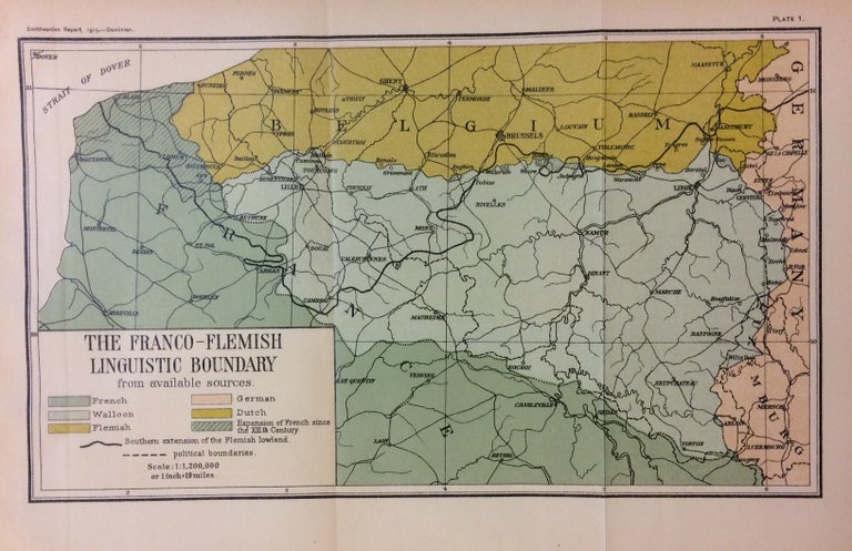 Item #288204 The Franco-Flemish Linguistic Boundary from available sources. THE SMITHSONIAN INSTITUTION.