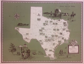 Item #288858 A Map of Historical Homes and Buildings throughout Texas. TEXAS HISTORIC FOUNDATION,...