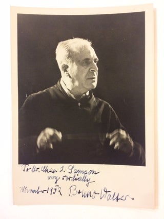 Item #288964 Inscribed Signed Photograph. Bruno WALTER