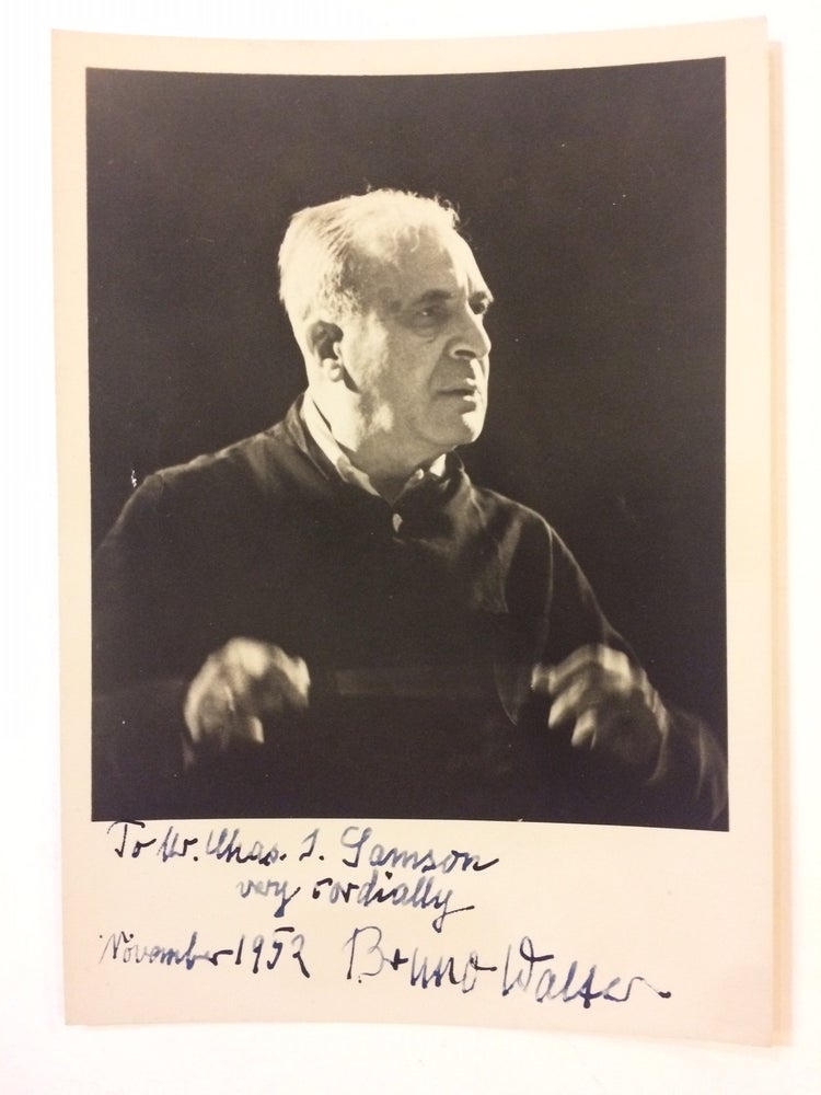 Item #288964 Inscribed Signed Photograph. Bruno WALTER.