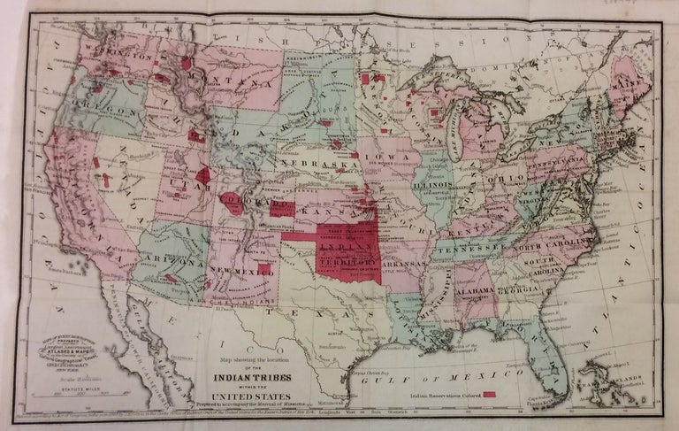 Item #288978 Map showing the location of the Indian Tribes within the United States; Prepared to accompany the Manual of Missions. J. H. COLTON.