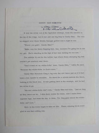 Item #289987 Souvenir Signed Typescript. Erskine CALDWELL