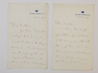 Item #290147 Two Autograph Letters Signed. Oliver RUSSELL, Baron Ampthil
