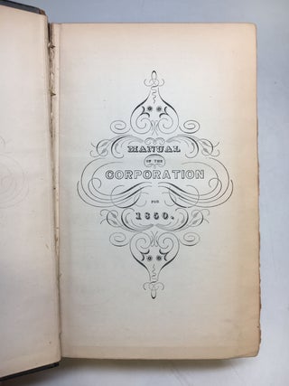 Manual of the Corporation of the City of New York, for 1850.