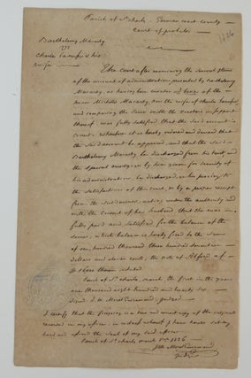 Item #290333 Signed Legal Document. Mirtille LANUSSE, Macarty