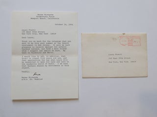 Item #291298 Typed Letter Signed. Renee RICHARDS, 1934