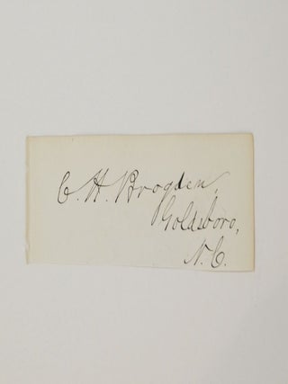 Item #291445 Signature. Curtis Hooks BROGDEN