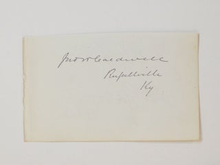Item #291446 Signature. John W. CALDWELL