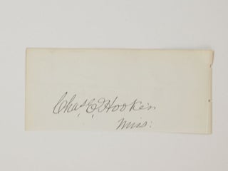 Item #291454 Signature. Charles E. HOOKER