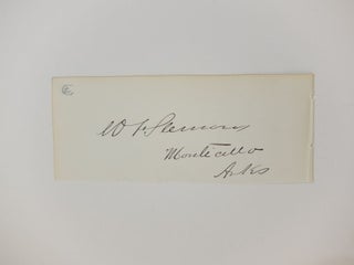 Item #291459 Signature. William F. SLEMONS