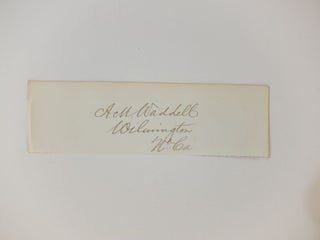 Item #291461 Signature. Alfred Moore WADDELL