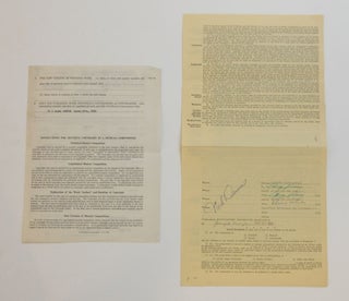 Original Uniform Popular Songwriter's Contract