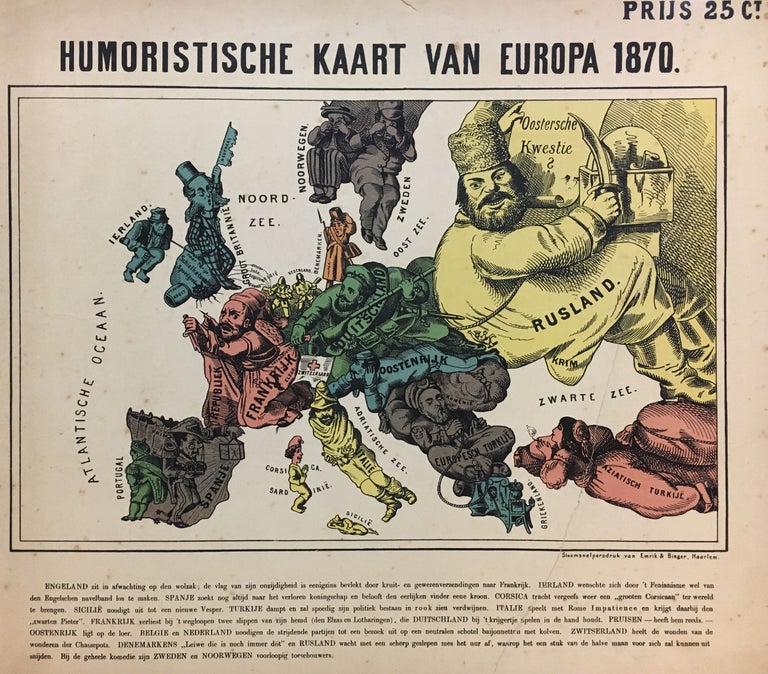 Item #291907 Humoristische Kaart van Europa 1870. Arnold NEUMANN.