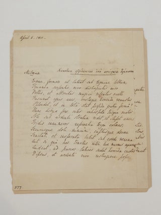 Item #292298 Early Manuscript Poem. Henry Hart MILLMAN