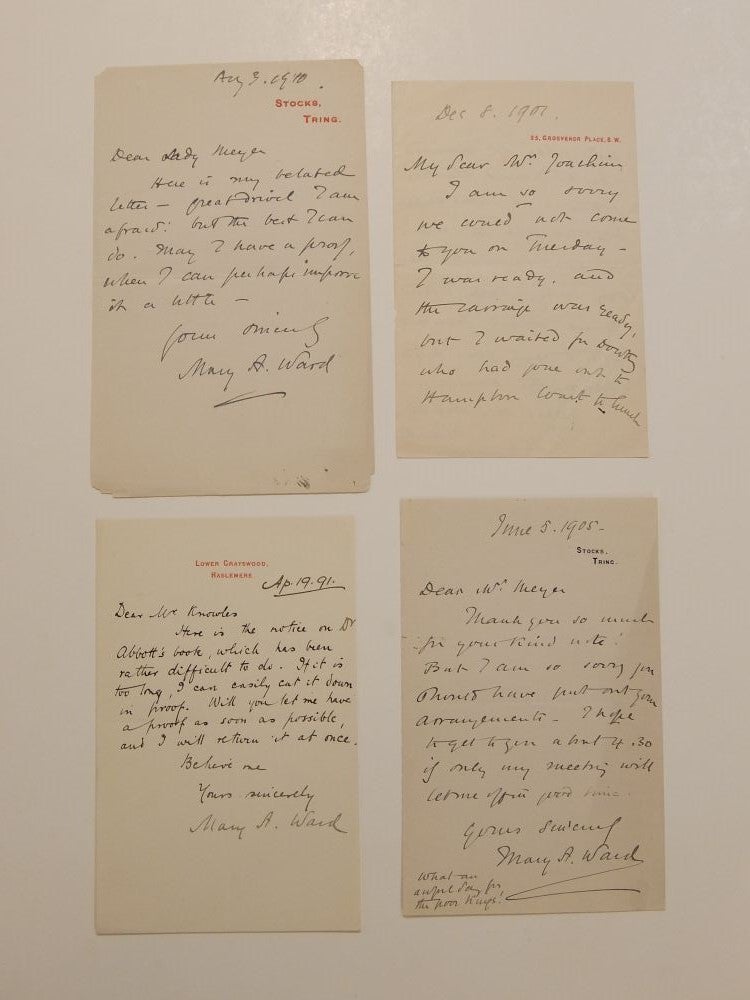 Item #293086 Four Autograph Letters Signed. Mary Augusta WARD.