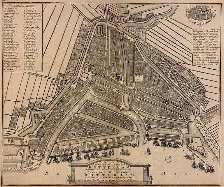 Item #293419 Nieuwe plattegrond van de stad Rotterdam. Jean COVENS, Zoon.