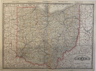 Item #294403 Railroad and County Map of Ohio. George CRAM