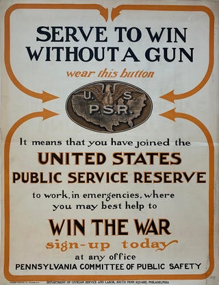 Item #294674 Serve to Win Without a Gun. Department of Civilian Service and Labor