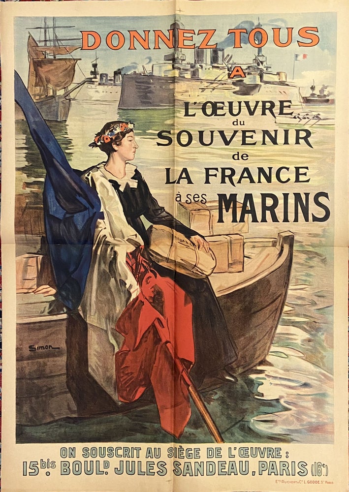 Item #295137 Donnez tous a l'Oeuvre du Souvenir de la France a ses Marins. Jacques Roger SIMON.