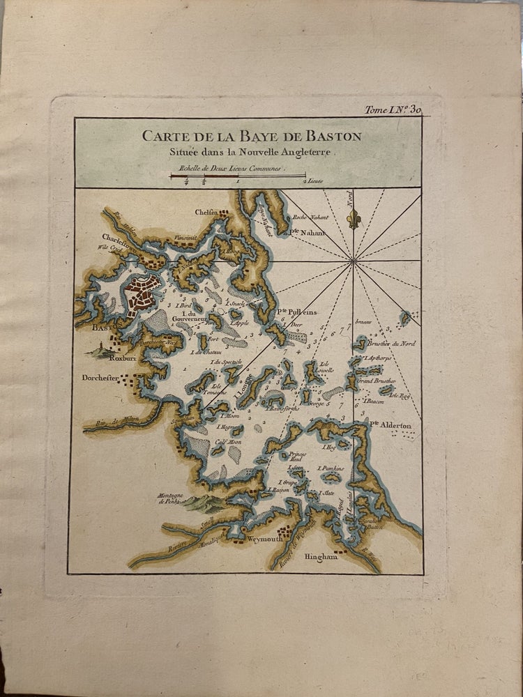 Item #295408 Carte de la Baye de Baston Situee dans la Nouvelle Angleterre. Jacques Nicolas BELLIN.