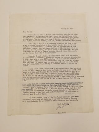 Item #295684 Typed Carbon Letter. Will LANG