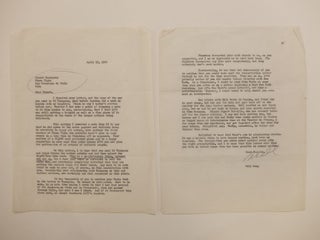 Item #295715 Signed Typed Carbon Letter. Will LANG