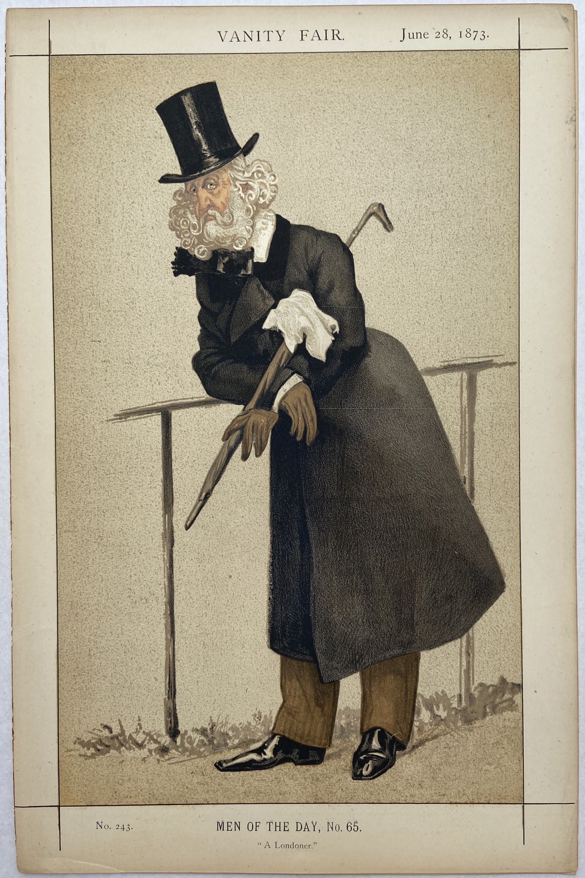 大特価お得Vanity Fair/MEN OF THE DAY No.244/「William Schwenck Gilbert」/1881年 インテリア 人物画