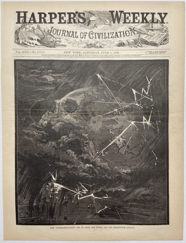 Item #296522 The "Internationalists" Are to Make the World All One Millenium- (Chaos). Thomas NAST, HARPER'S WEEKLY.