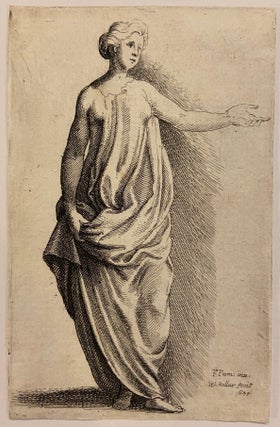 Item #296583 Untitled (standing woman with outstretched arm). Wenceslaus HOLLAR
