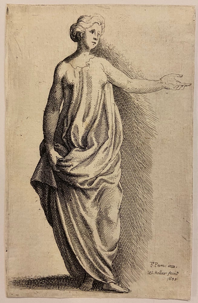 Item #296583 Untitled (standing woman with outstretched arm). Wenceslaus HOLLAR.