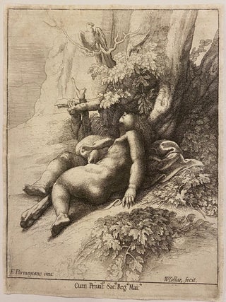 Item #296585 Untitled (sleeping under tree). Wenceslaus HOLLAR