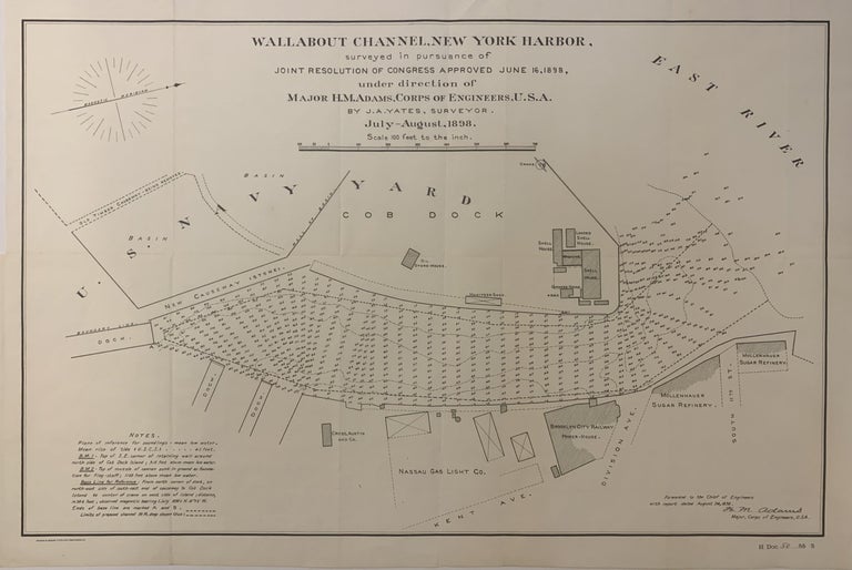 Item #297420 Wallabout Channel, New York Harbor, surveyed in pursuance of joint resolution of Congress approved June 16, 1898: under direction of Major H. M. Adams, Corps of Engineers, U.S.A. by J. A. Yates, surveyor. YATES J. A.