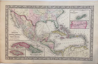 Item #297675 Map of Mexico, Central America, and the West Indies. Samuel Augustus Jr MITCHELL
