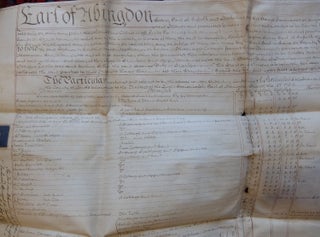 Item #297908 HISTORICALLY SIGNIFICANT DOCUMENT, SIGNED. 4TH EARL OF ABINGDON WILLOUGHBY BERTIE