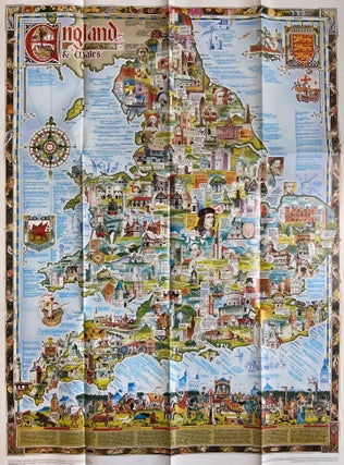 Item #298229 England & Wales Heritage Colour Pictorial Map. L. J. YOUNG