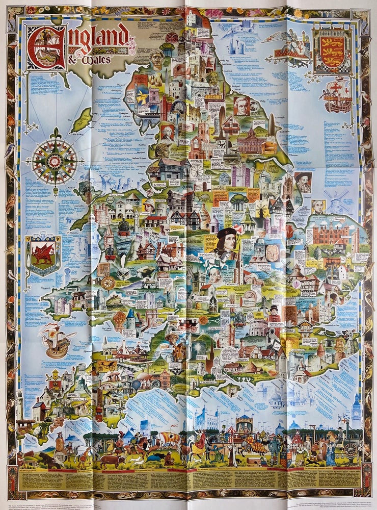Item #298229 England & Wales Heritage Colour Pictorial Map. L. J. YOUNG.
