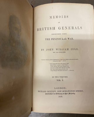 Memoirs of British Generals Distinguished During the Peninsular War.