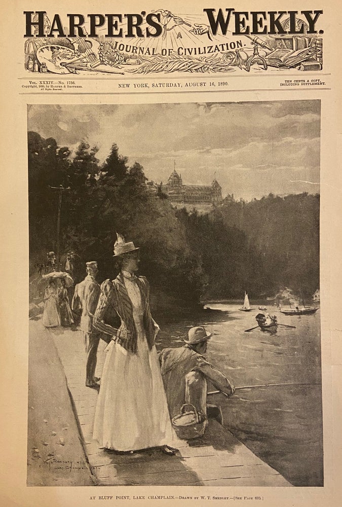 Item #298394 At Bluff Point, Lake Champlain. HARPER'S WEEKLY.