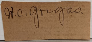Item #298553 Signature. William C. GORGAS, 1854 - 1920