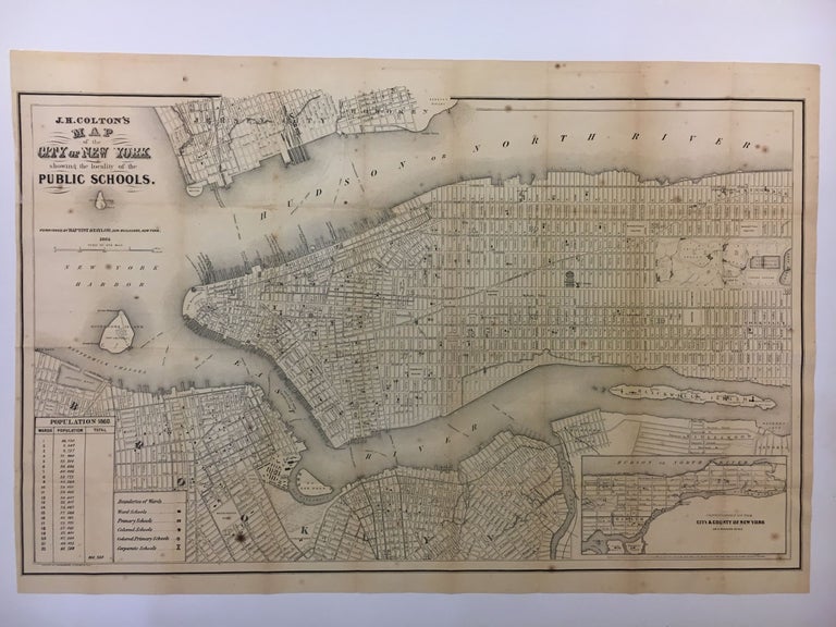 Item #298610 Map of the City of New York Showing the Locality of the Public Schools. J. H. COLTON.