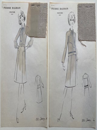 Item #298642 Croquis Plate 332 (set of 2). Pierre BALMAIN