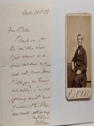 Item #298733 Autographed Letter Signed, thanking recipient for a gift. Oliver Wendell HOLMES