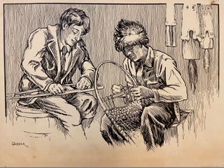 Item #299634 Untitled (Making our snowshoes). Horace Boylston DUMMER