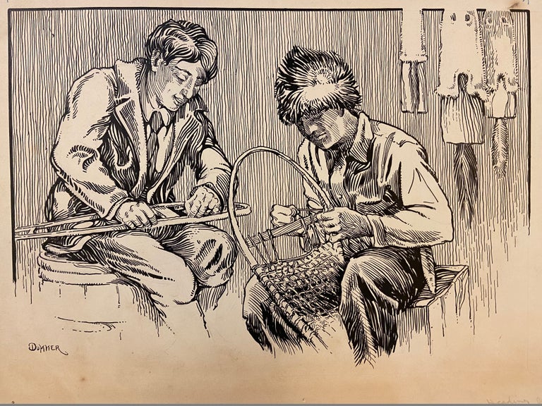Item #299634 Untitled (Making our snowshoes). Horace Boylston DUMMER.