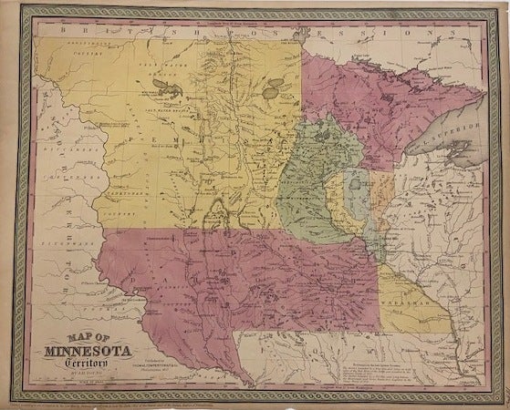 Item #300111 Map of Minnesota Territory. J. H. YOUNG.